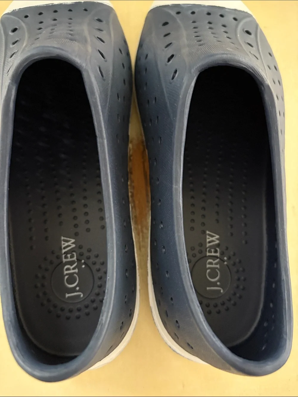 J. Crew Navy Blue Slip On Waterproof Casual Shoes with White Toe Cap Kids Size 3